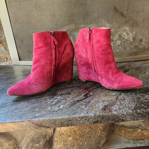 Cole Haan Winery Suede Wedge Verdi Bootie Size 8B - Picture 8 of 16